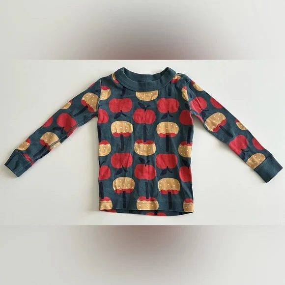 Hanna Andersson long john pajamas 90 cm 3T Candy apple fall autum apples VGUC - Picture 2 of 6